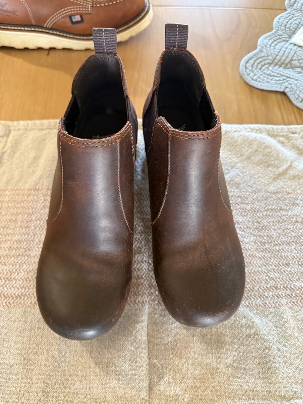 Dansko Brown Leather Chelsea Ankle Booties